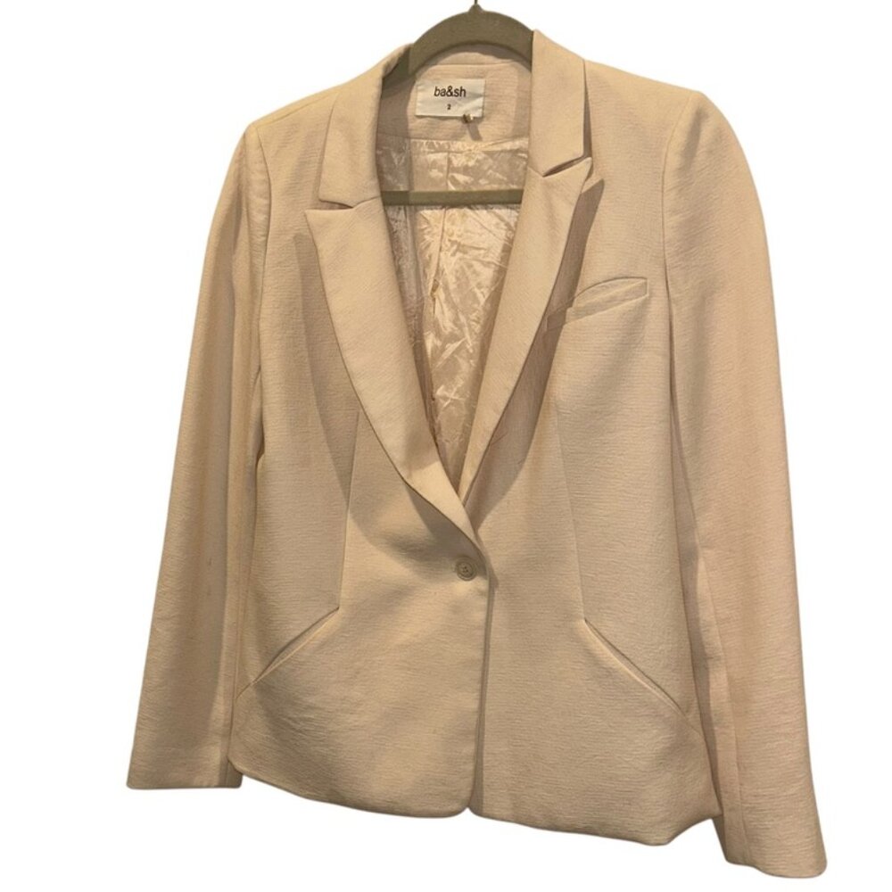 ba&sh bash ivory wool blazer jacket classic 2 Medium